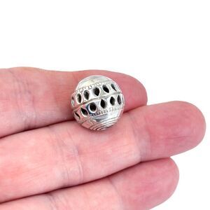 Vintage Sterling Silver 925 Handmade Hollow Filigree Bead Pendant